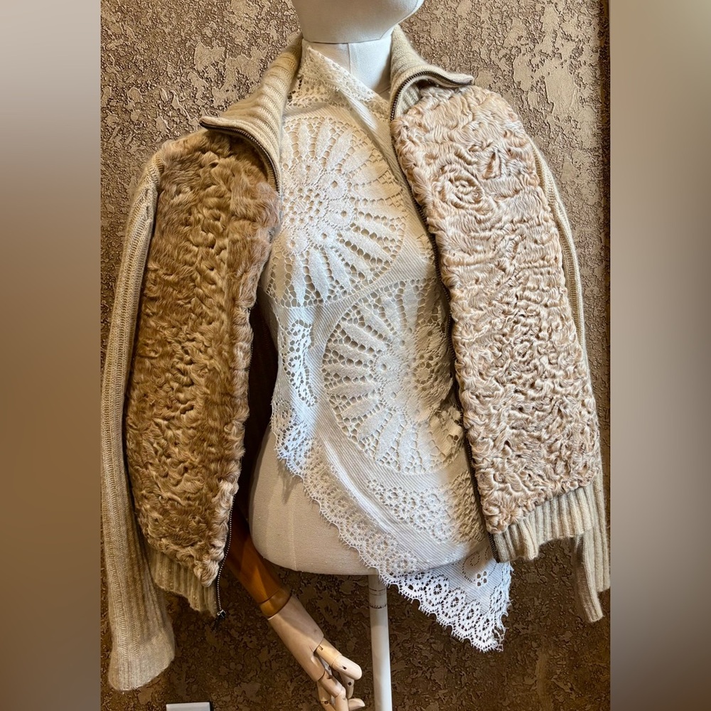 TSE 100% Cashmere Textured Knit Jacket Cardigan Camel Size M